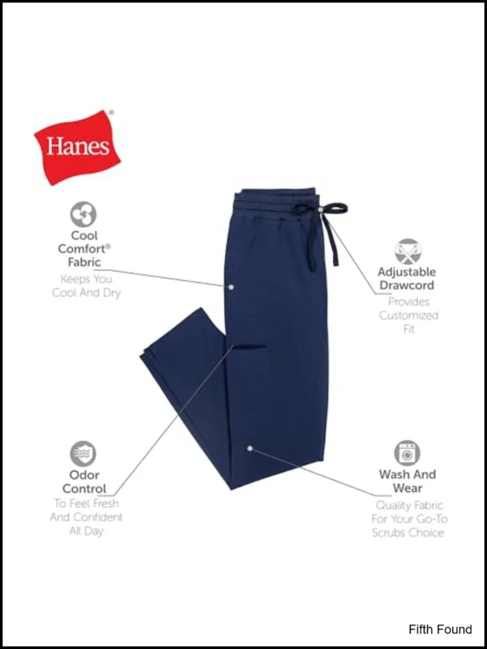 Athletic Fit Straight Leg Scrub Pants Moisture Wicking 3 Pockets